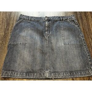 Vintage Y2K Tommy Hilfiger Denim Skirt Women's Size 16 Blue Jean Utility A-Line
